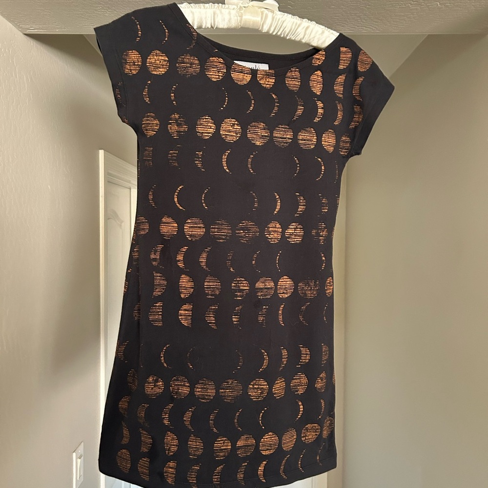 Black and Copper Moon Phase Dress